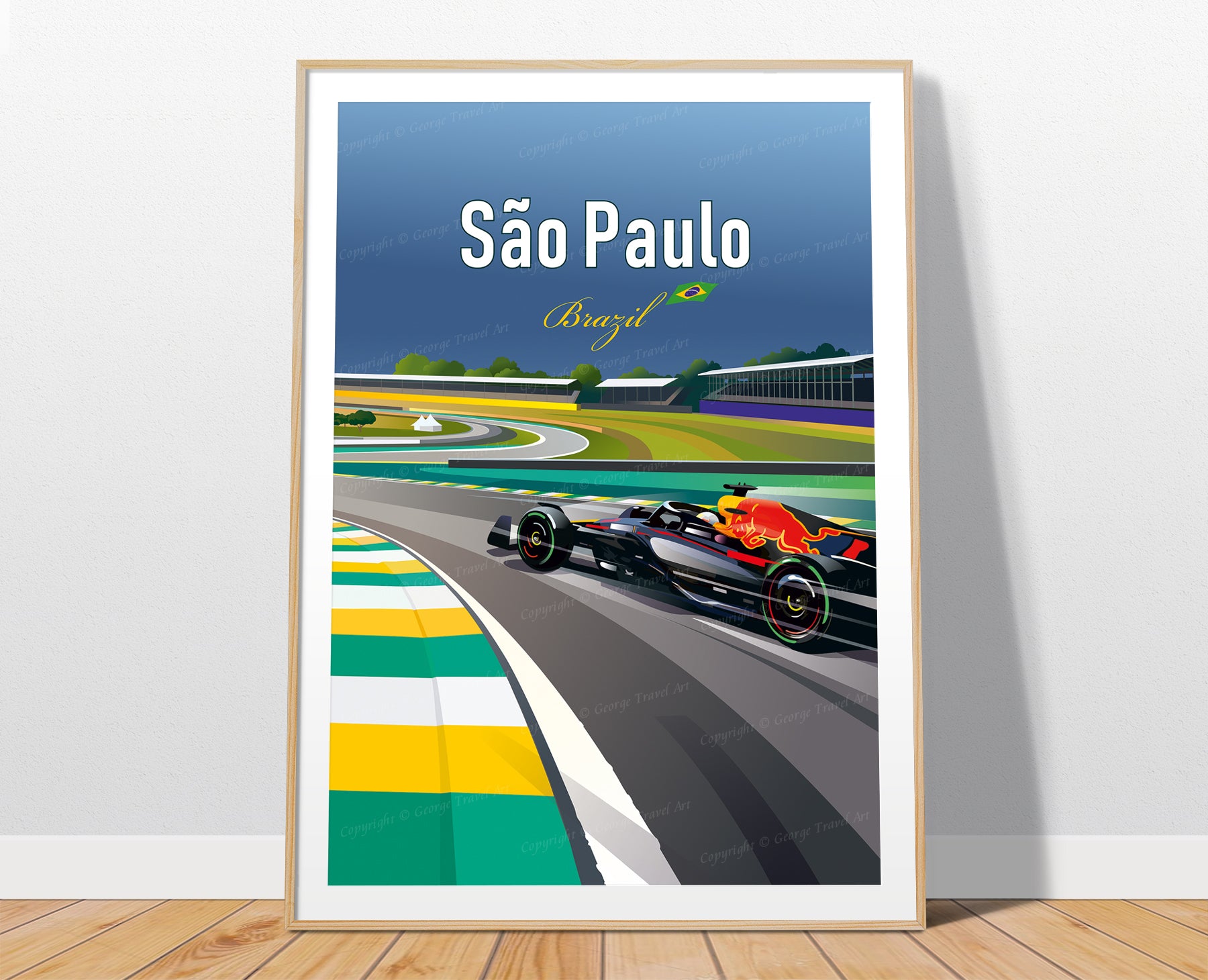 São Paulo Verstappen F1 poster – Red Bull wall art print