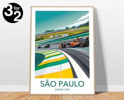 Sao Paulo F1 Poster / Brazilian Grand Prix / Lando Norris