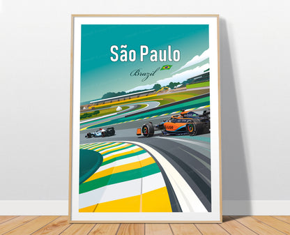 São Paulo F1 poster print – McLaren Brazilian Grand Prix wall art