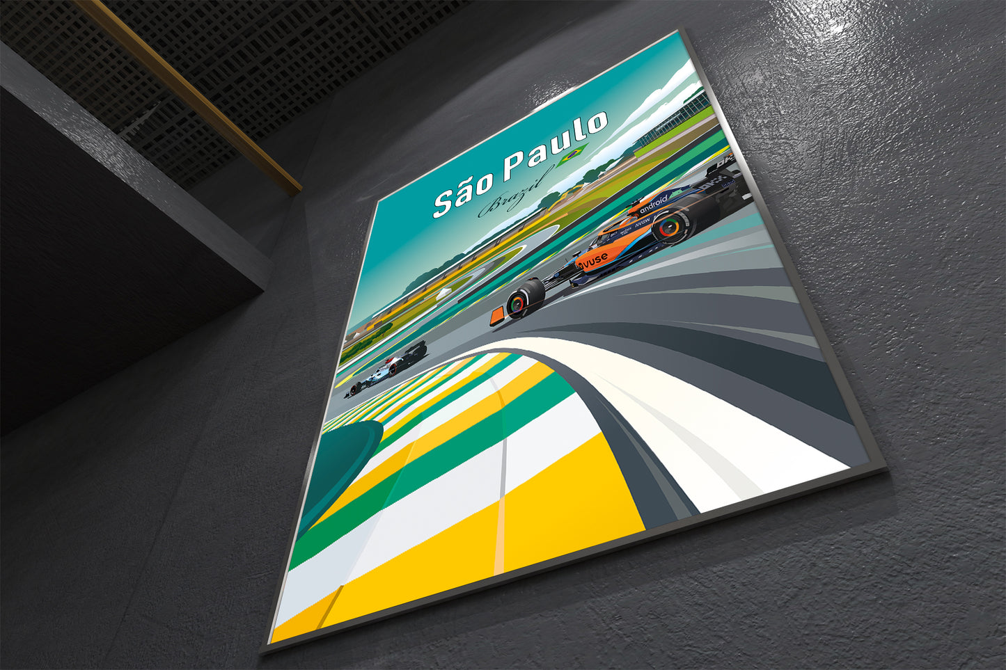 São Paulo Formula 1 poster featuring McLaren at Brazilian Grand Prix circuit – motorsport wall art