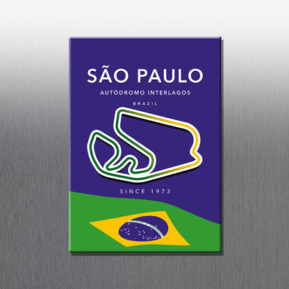 Sao Paolo F1 circuit magnet – Formula 1 Grand Prix track layout