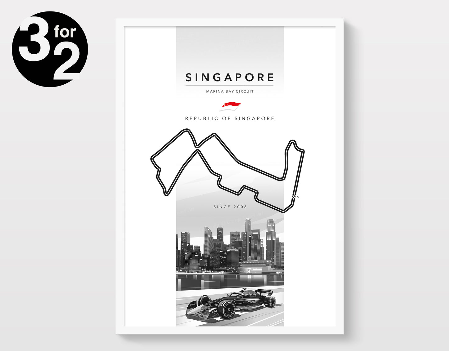 Singapore F1 Print / Marina Bay Circuit Poster