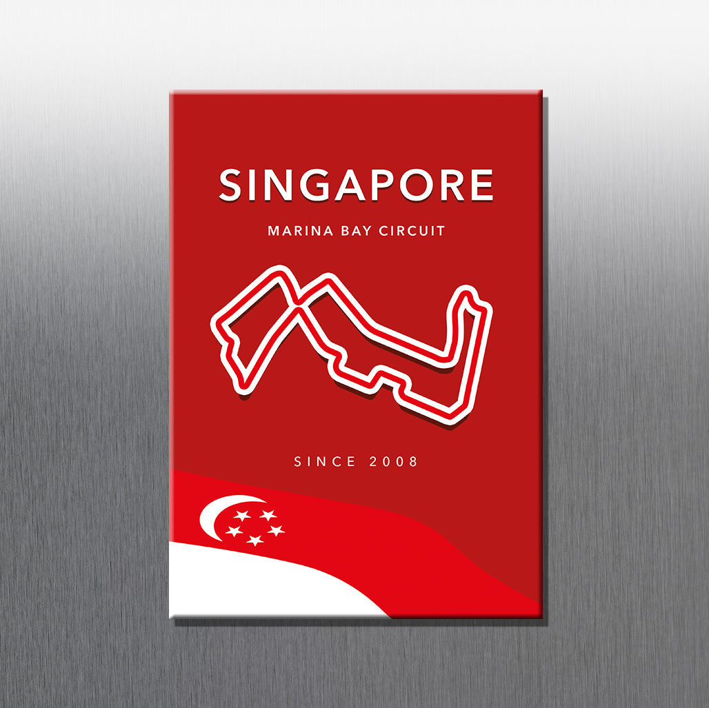 Singapore F1 circuit magnet – Formula 1 Grand Prix track layout