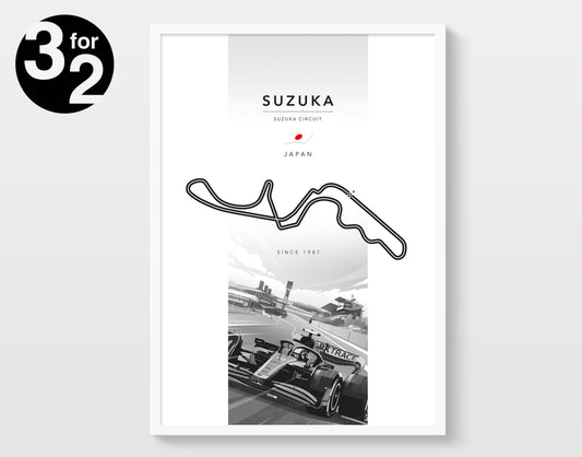 Suzuka Circuit F1 Poster / Japanese Grand Prix Formula-1 Print