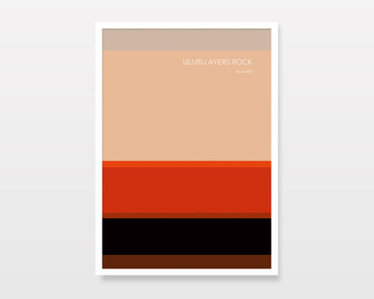 ULURU AYERS ROCK AUSTRALIA - Minimalist Travel Art Print