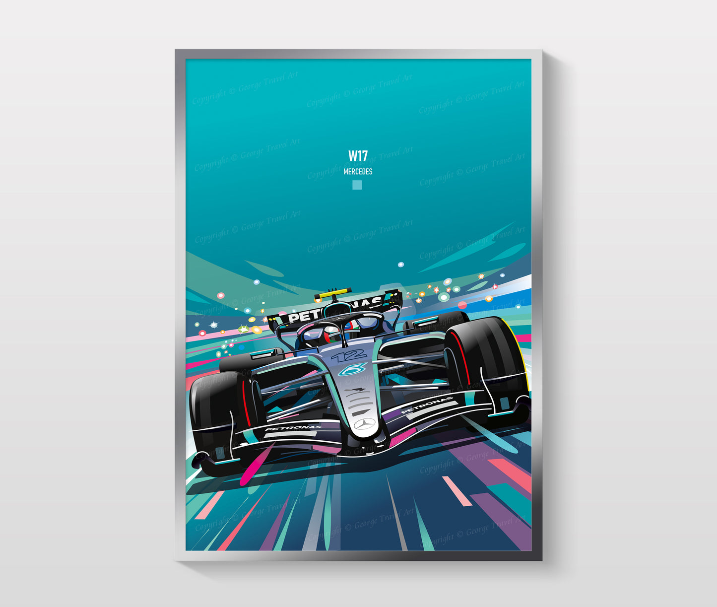 W17 Mercedes AMG F1 Antonelli poster – Formula 1 wall art
