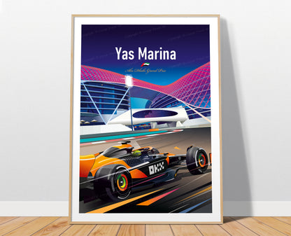 Yas Marina F1 poster – Lando Norris winner wall art print