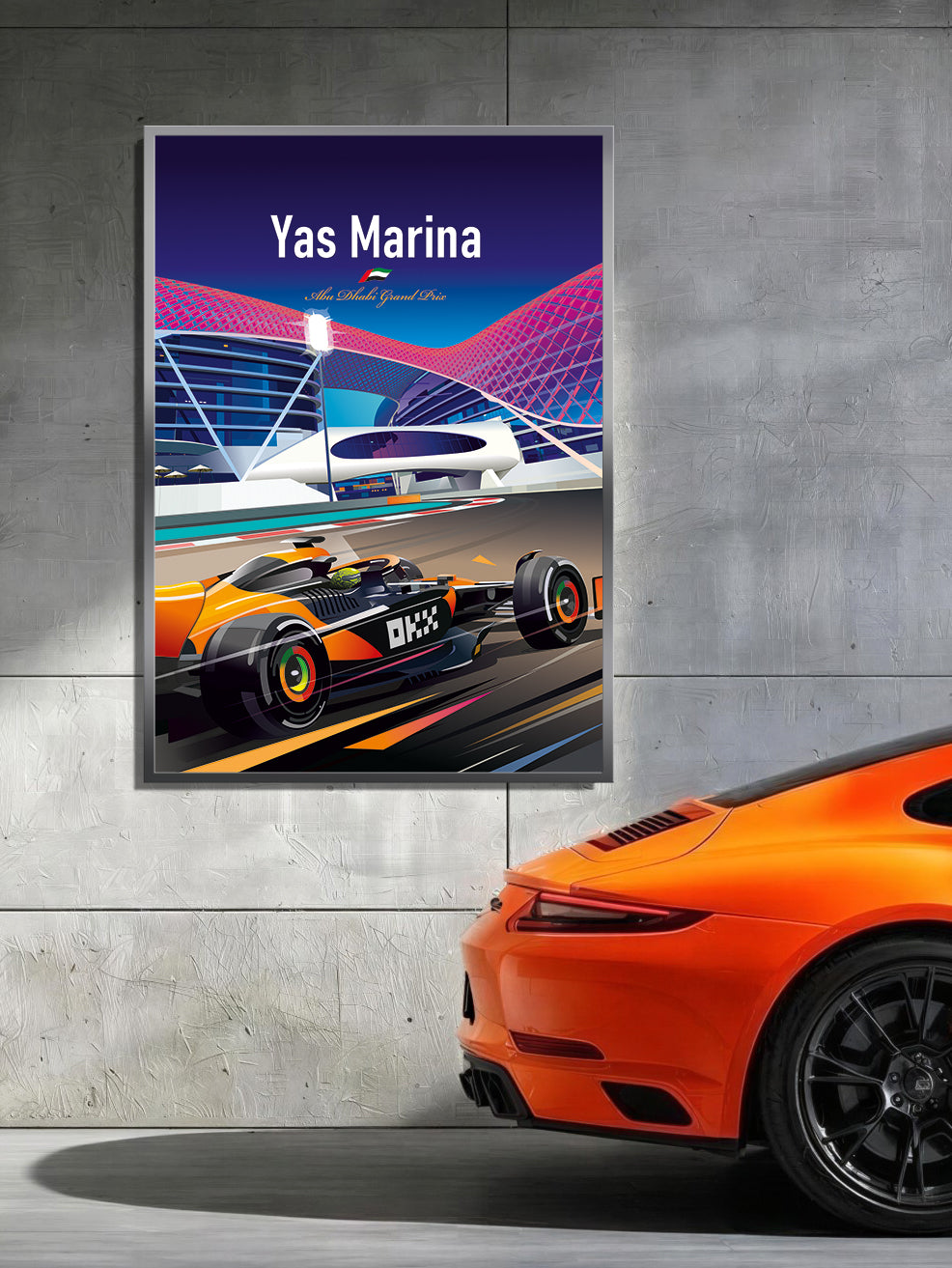 Yas Marina F1 poster – Lando Norris wall art print second angle