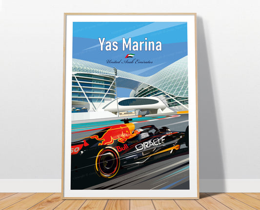 Yas Marina F1 poster print – Red Bull Verstappen Abu Dhabi Grand Prix wall art