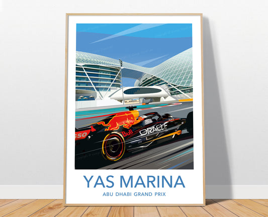 Yas Marina F1 poster print – Red Bull Abu Dhabi Grand Prix wall art