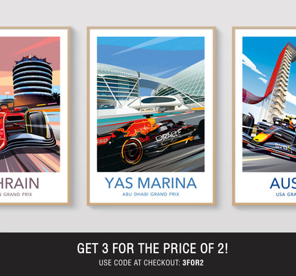 Yas Marina F1 Print / Red Bull F1 Poster / F1 Wall Art / Abu Dhabi Grand Prix