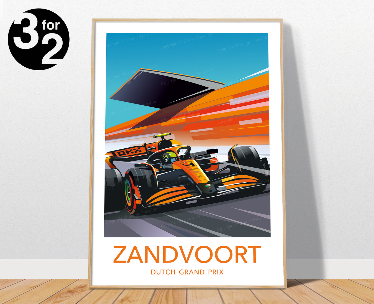 Lando Norris Zandvoort F1 Poster / McLaren F1 Wall Art