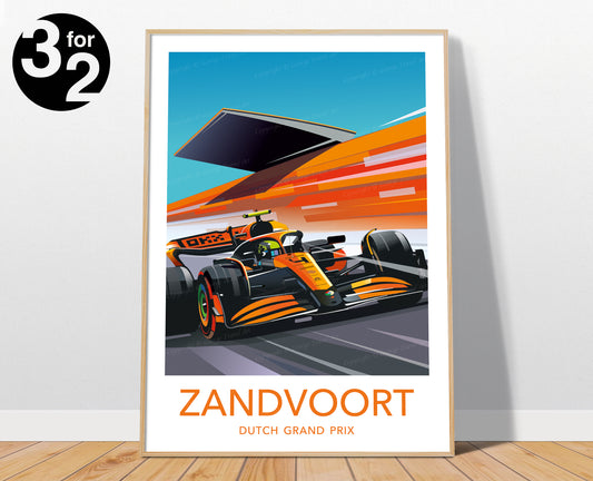 Lando Norris Zandvoort F1 Poster / McLaren F1 Wall Art