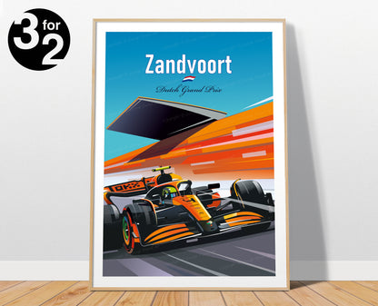 Zandvoort F1 Poster / Lando Norris Winner Print / McLaren F1 Wall Art