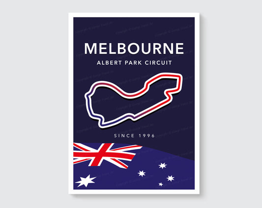 Albert Park F1 circuit track map poster print – Australian Grand Prix wall art