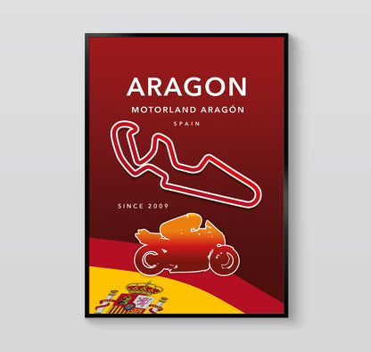 Aragón MotoGP poster print – Motorland Circuit Spain wall art