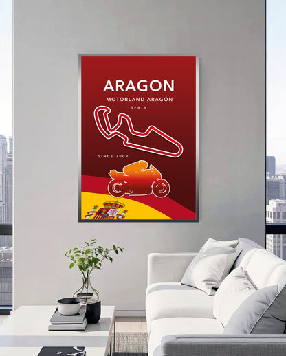 Aragón MotoGP poster – Motorland Circuit wall art detail