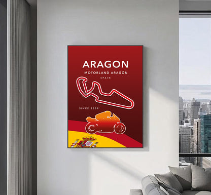 Aragón MotoGP poster – Spain circuit wall art third angle