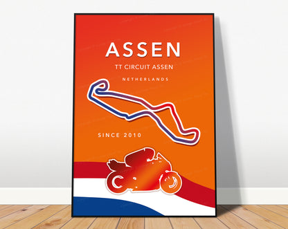 Assen MotoGP poster print – TT Circuit wall art vertical format