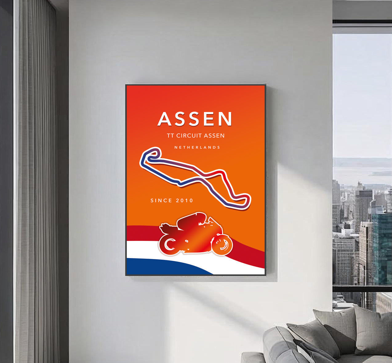 Assen MotoGP poster – Netherlands circuit wall art third angle