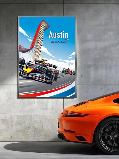 Austin F1 poster – Formula 1 wall art second angle
