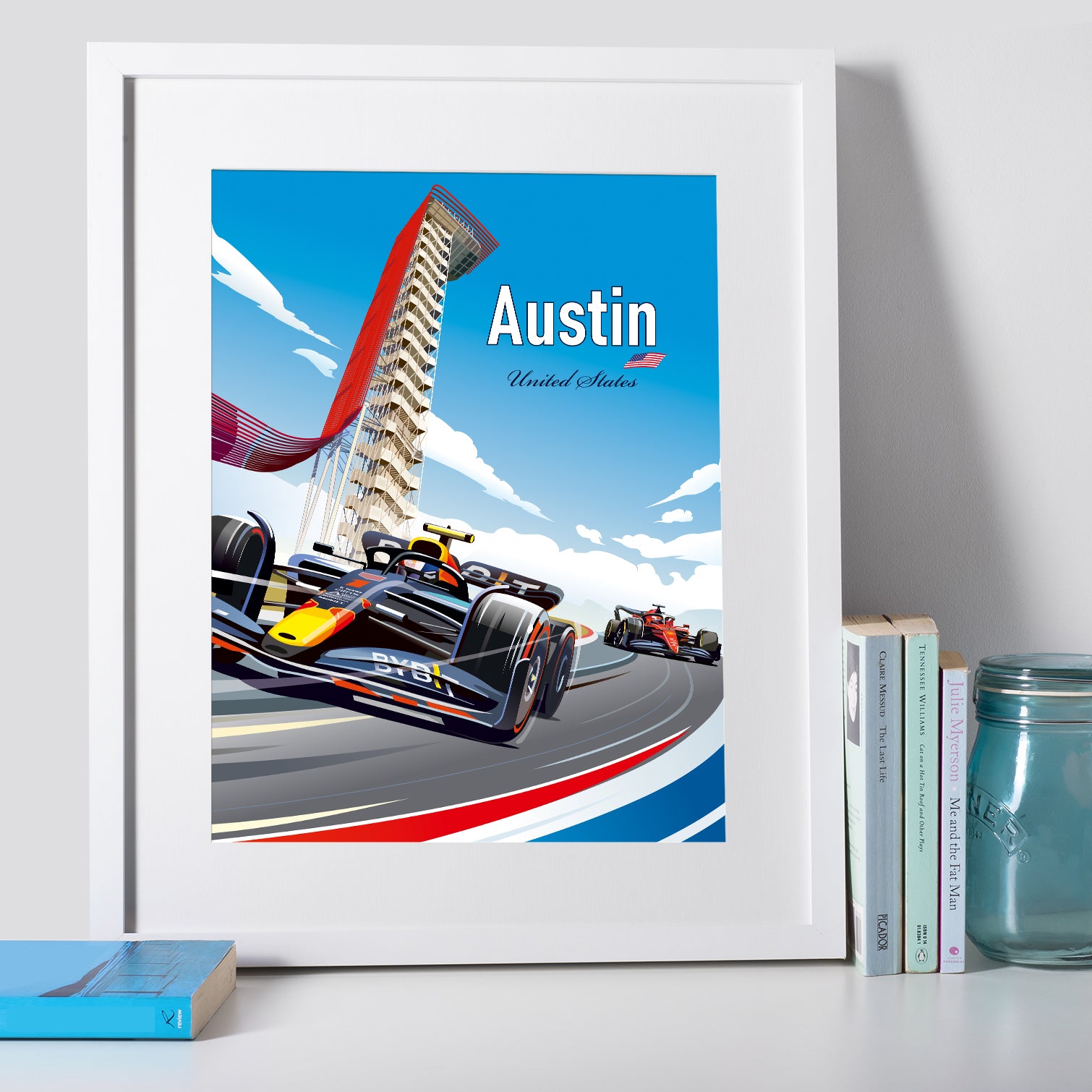 Austin F1 poster – Formula 1 wall art third angle