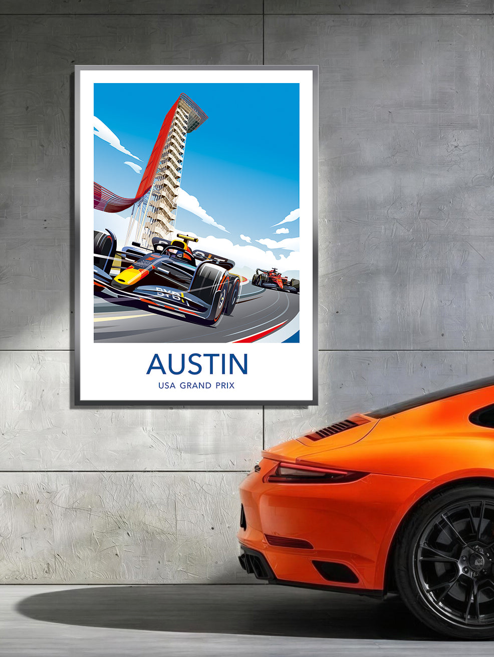Austin F1 poster print – Red Bull wall art gift third angle