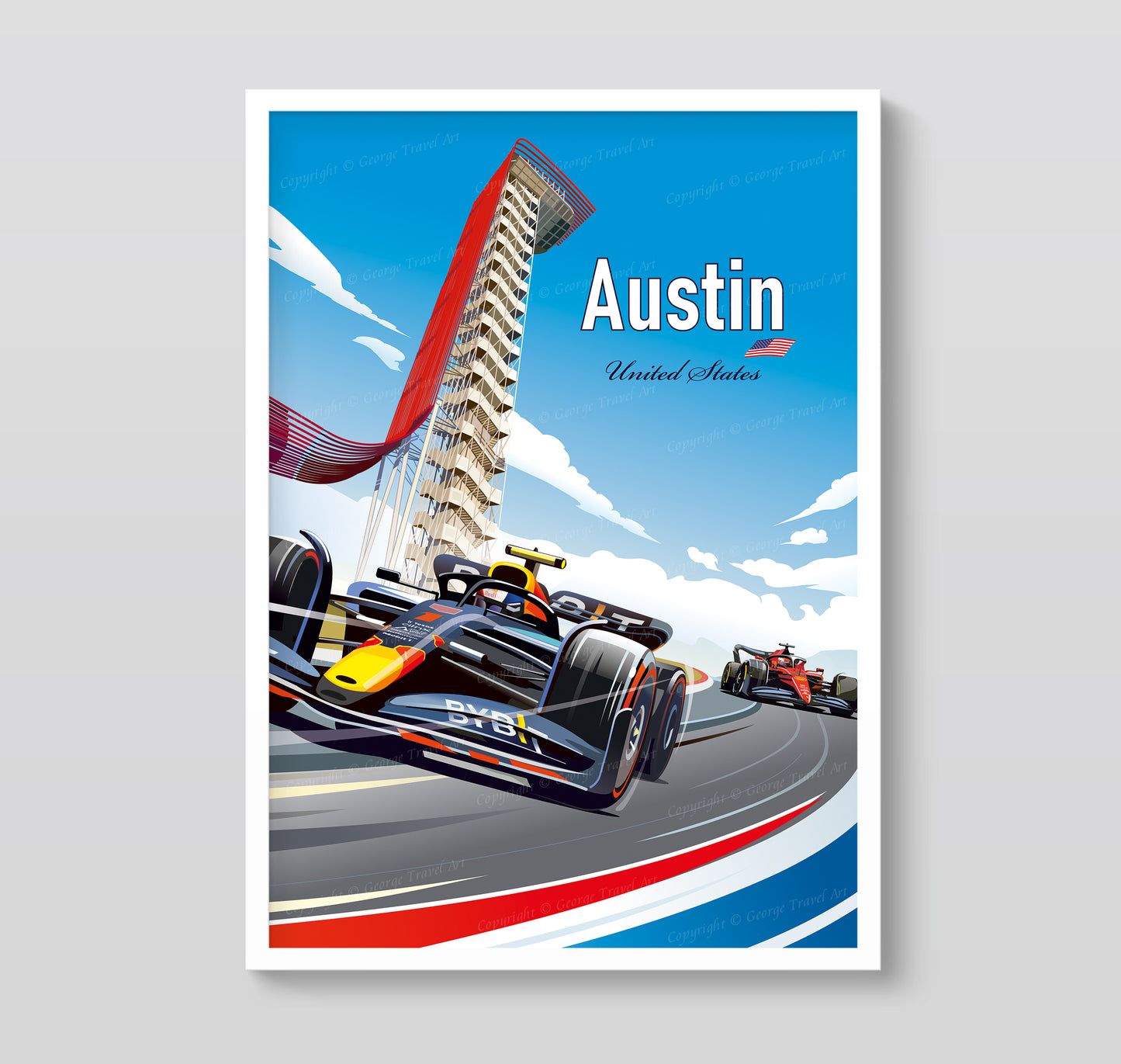 Austin F1 print poster – Circuit of the Americas wall art vertical