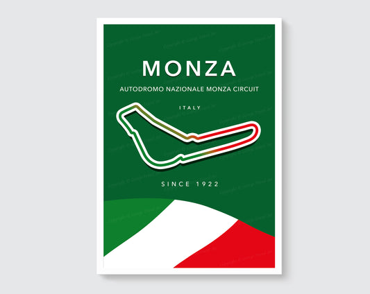 Monza F1 circuit track map poster print – Italian Grand Prix wall art