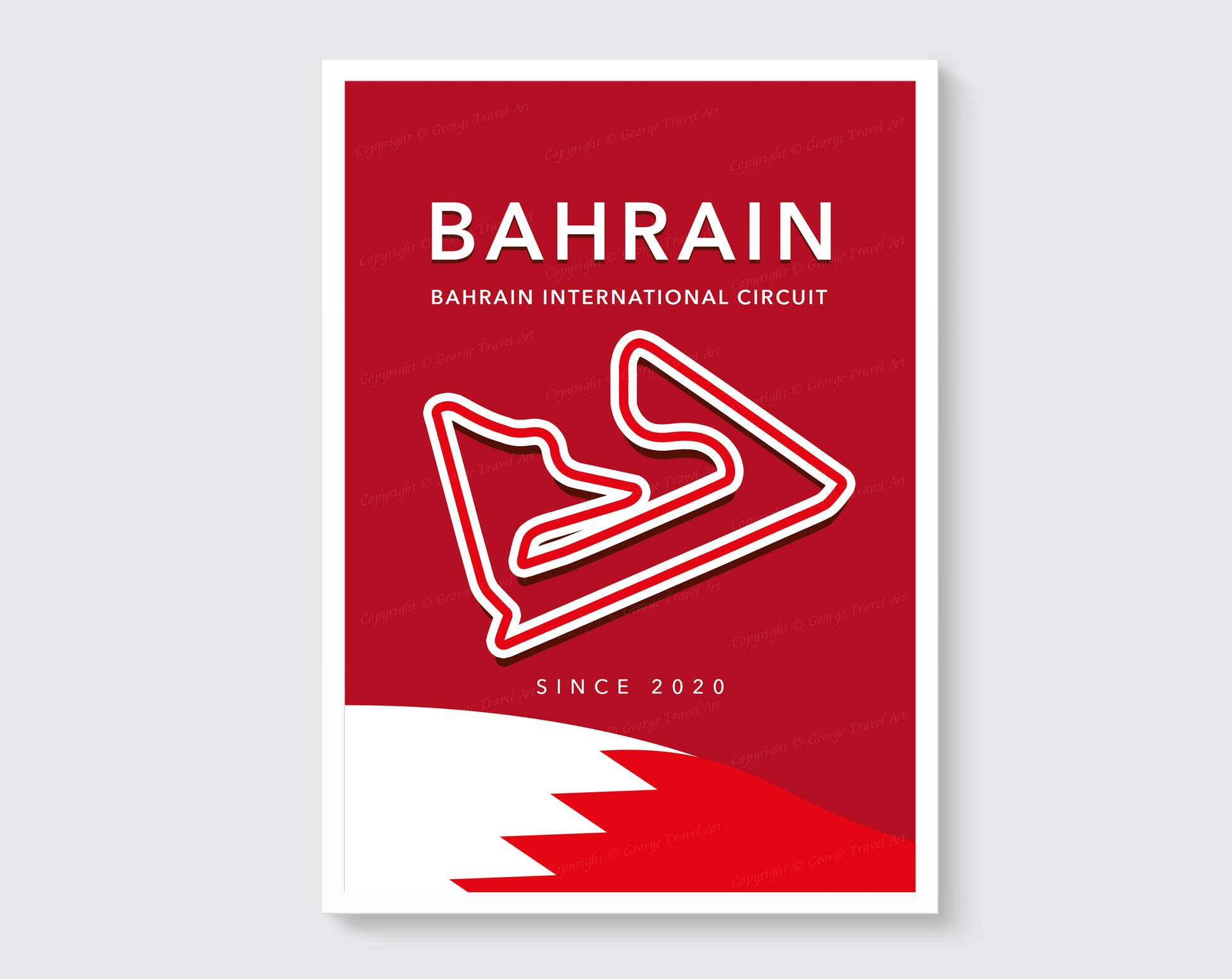 Bahrain F1 circuit track map poster print – Bahrain Grand Prix wall art