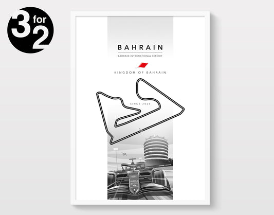 Bahrain International Circuit F1 Poster / F1 Racing Track / Formula1 Print