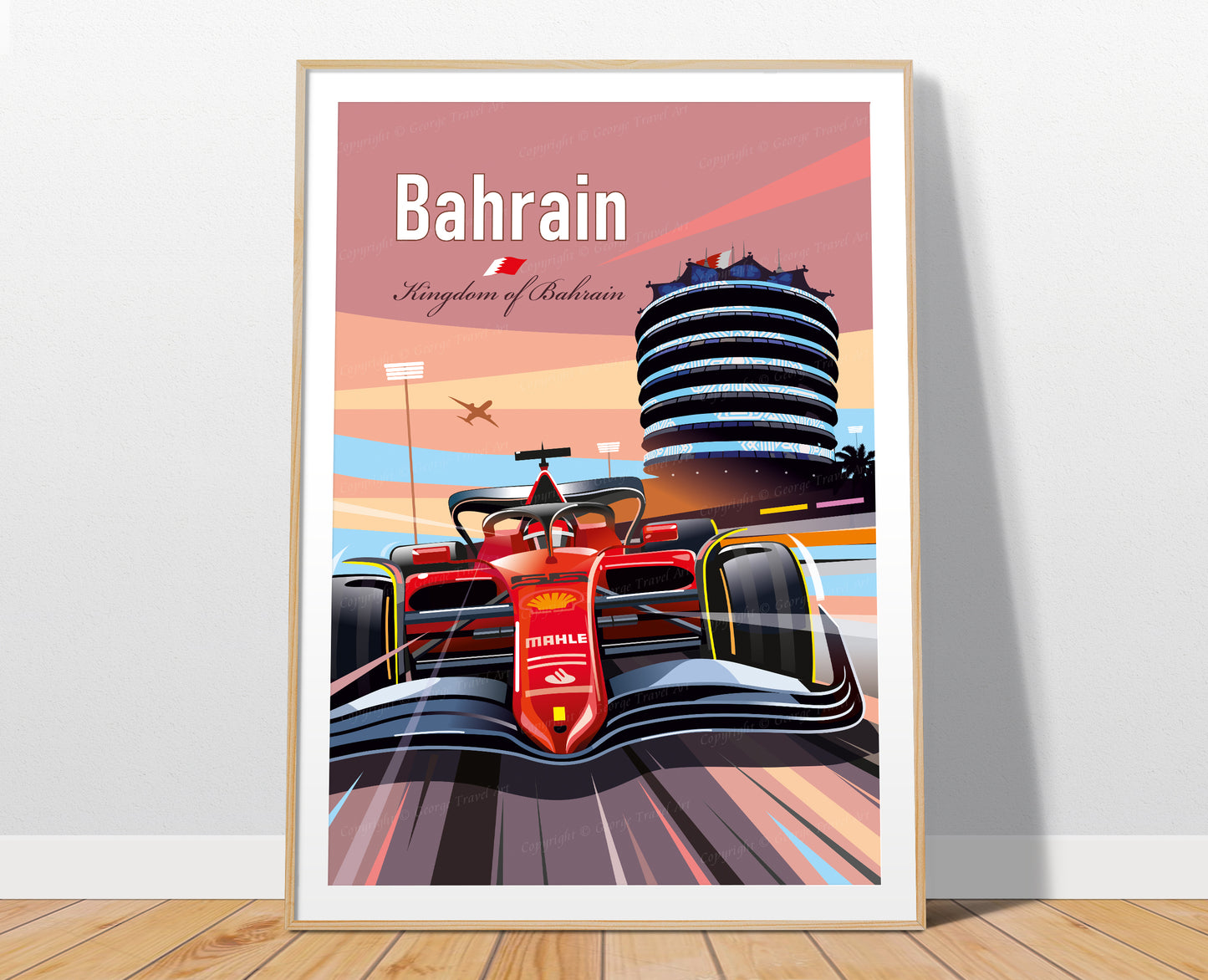 Bahrain F1 poster print – Ferrari Bahrain Grand Prix wall art
