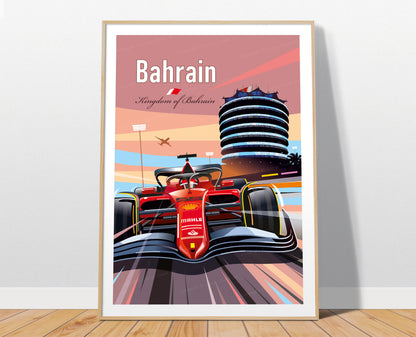 Bahrain F1 poster print – Ferrari Bahrain Grand Prix wall art