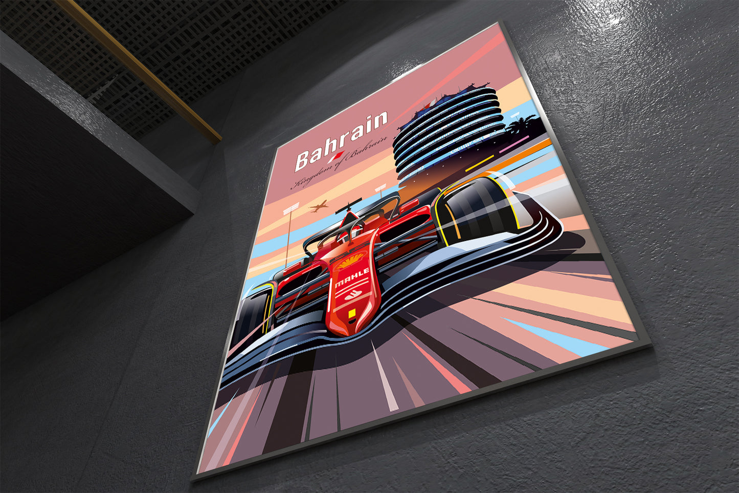 Bahrain F1 poster – Ferrari wall art second angle