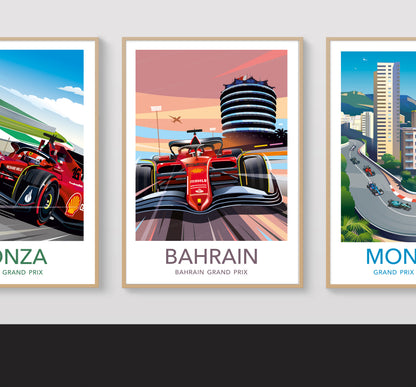 Bahrain F1 poster – Ferrari wall art third angle