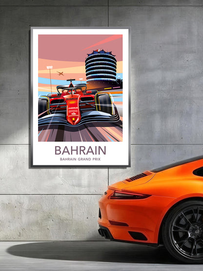 Bahrain F1 poster – Ferrari wall art second angle