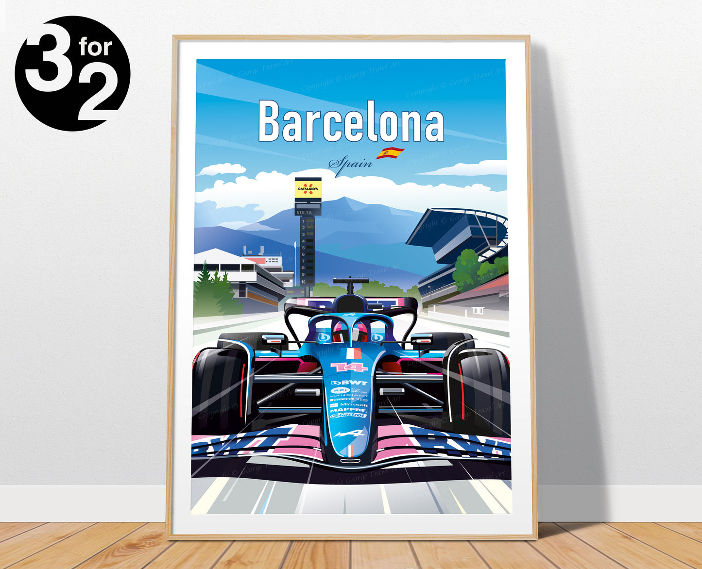 Barcelona - Catalunya F1 Poster / Alpine F1 Print