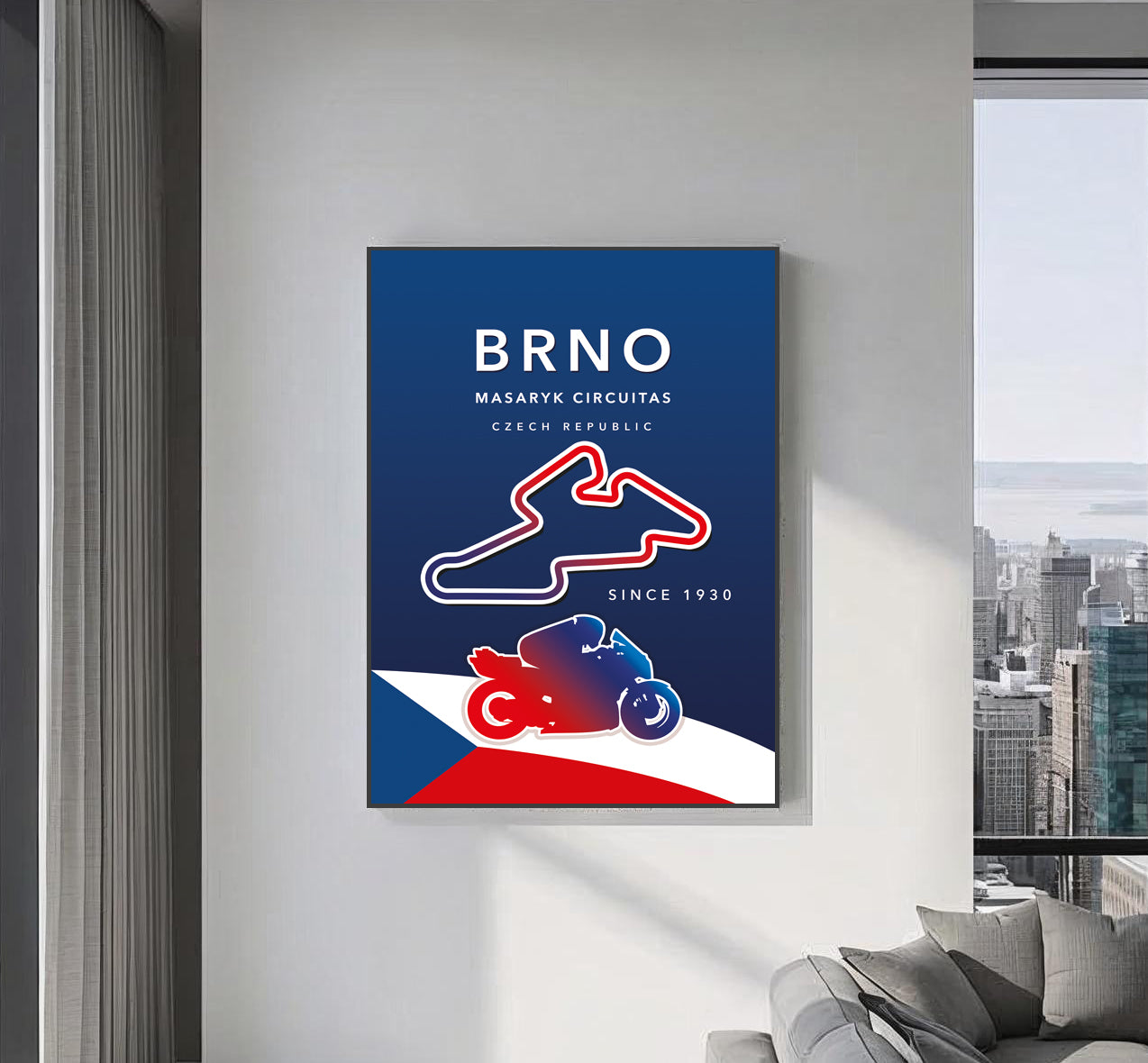 Brno MotoGP print – Czech Republic circuit wall art second angle