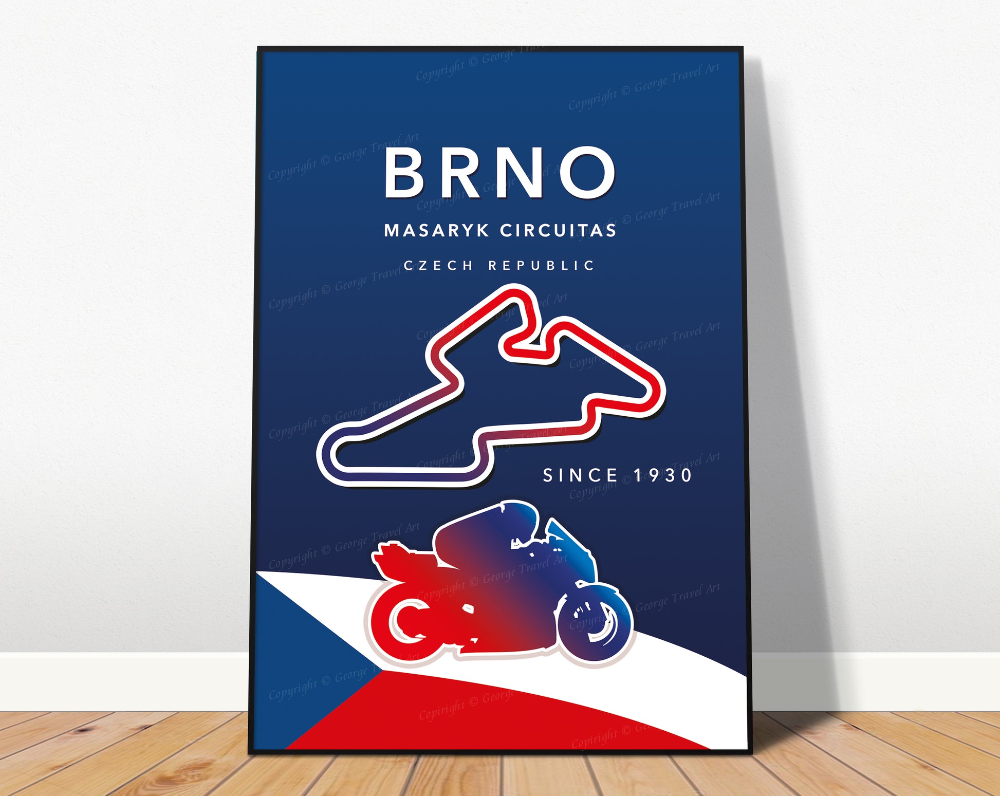 Brno MotoGP poster – Czech Republic circuit wall art third angle