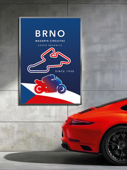Brno MotoGP poster print – Czech Republic wall art final
