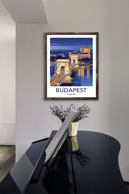 Budapest Hungary travel poster print – wall art vertical format