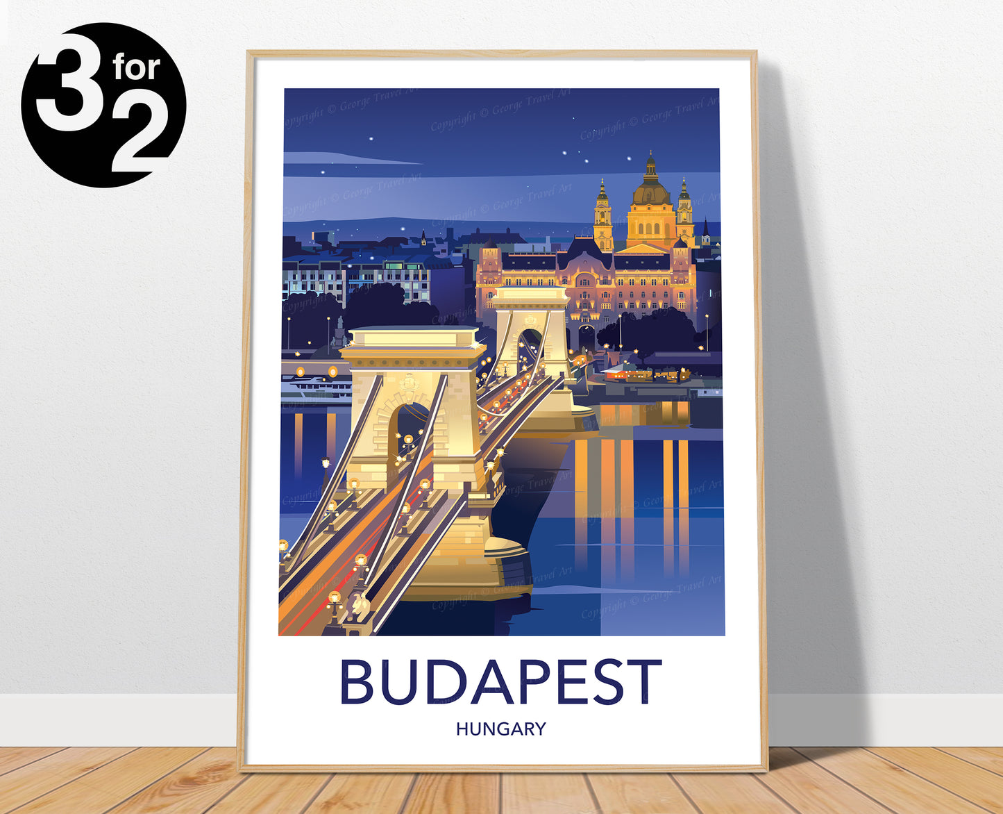 Budapest Hungary Travel Poster / Budapest Travel Print