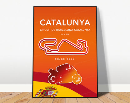 Barcelona-Catalunya MotoGP poster – Spain circuit wall art third angle