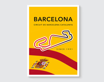 Circuit de Barcelona F1 circuit track map poster print – Spanish Grand Prix wall art