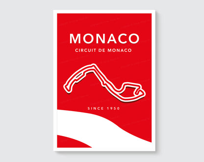 Circuit de Monaco F1 track map poster print – Monaco Grand Prix wall art