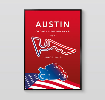 Circuit of the Americas MotoGP poster print – Austin Texas wall art