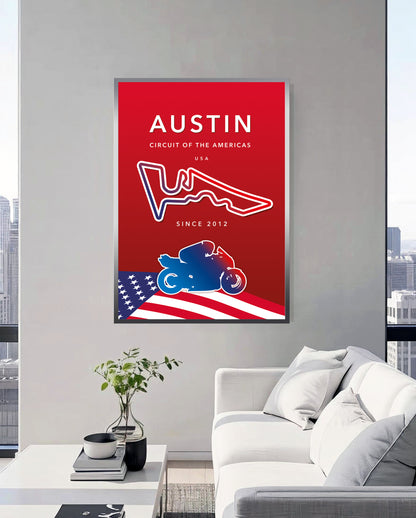 Circuit of the Americas MotoGP poster – Austin wall art detail