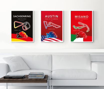 Circuit of the Americas MotoGP print – Texas circuit wall art second angle