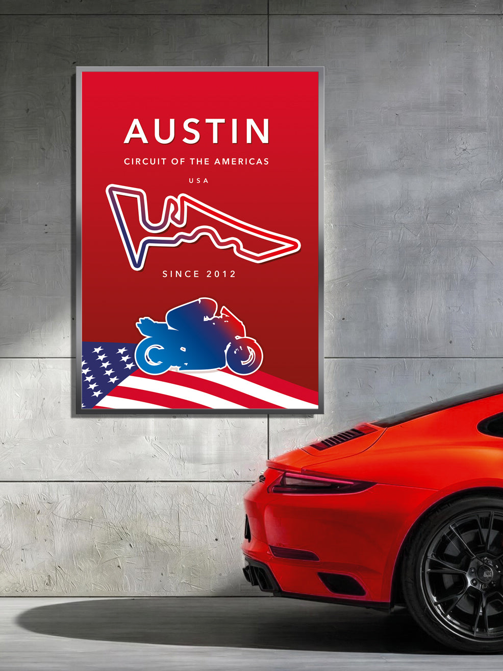 Circuit of the Americas MotoGP poster print – Austin wall art vertical format