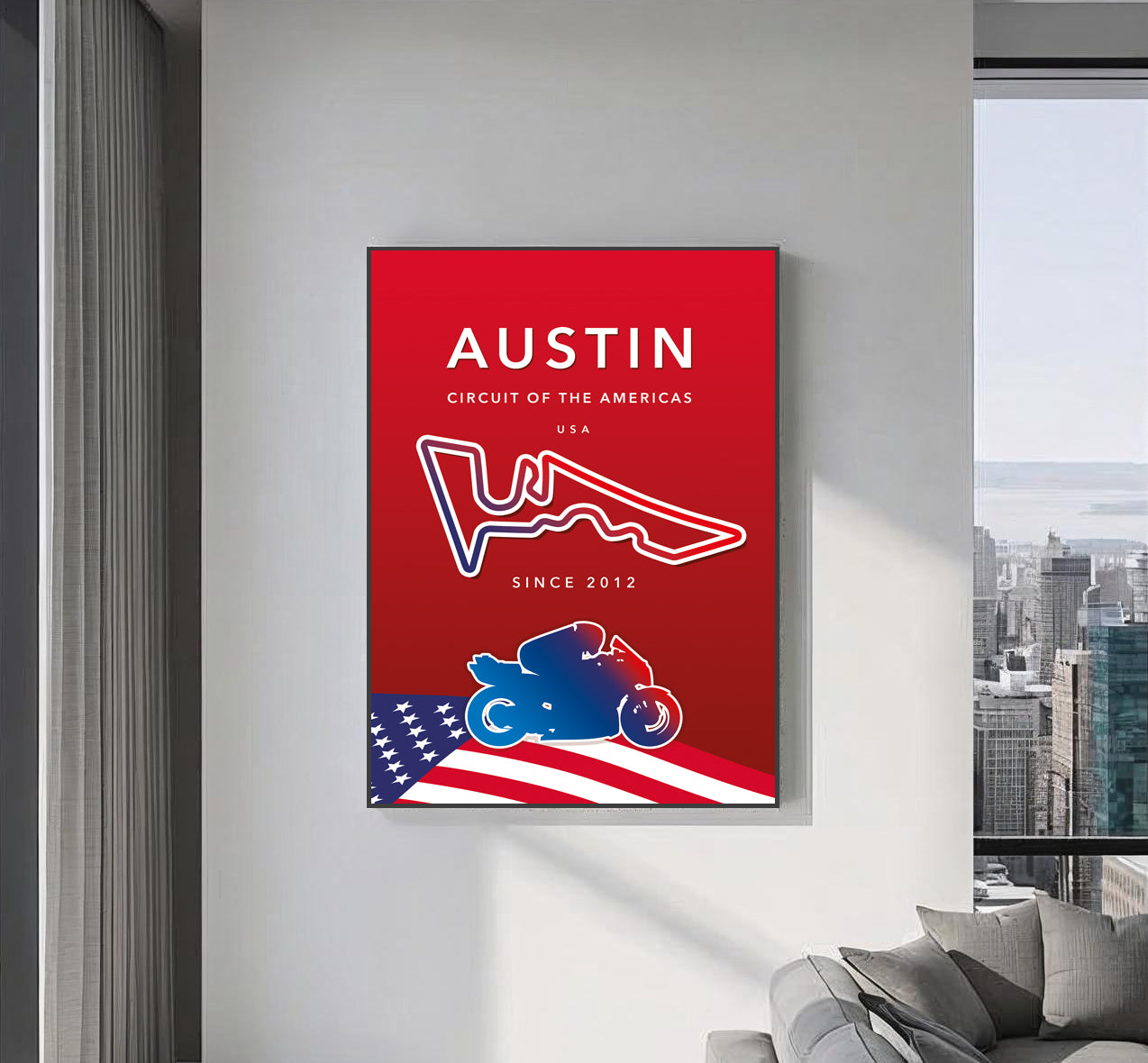 Circuit of the Americas MotoGP poster – Texas circuit wall art third angle
